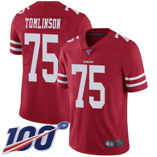 San Francisco 49ers Limited Red Men Laken Tomlinson Home NFL Jersey #75 100th Season Vapor Untouchable->san francisco 49ers->NFL Jersey